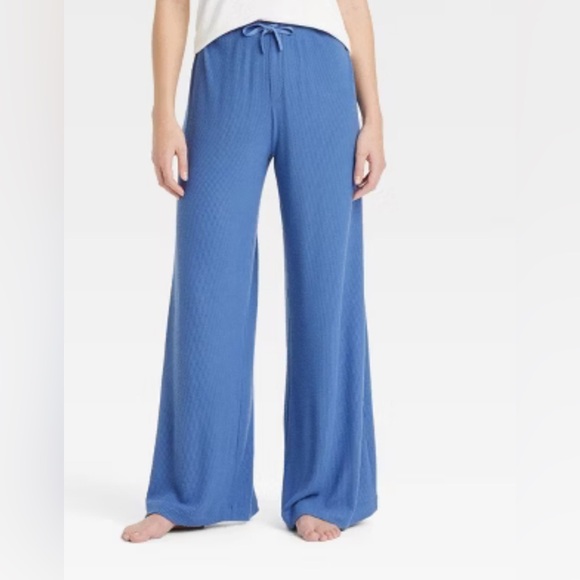 Auden Pants - Auden Women's Auden Cozy Ribbed Wide Leg Pants Blush Size S